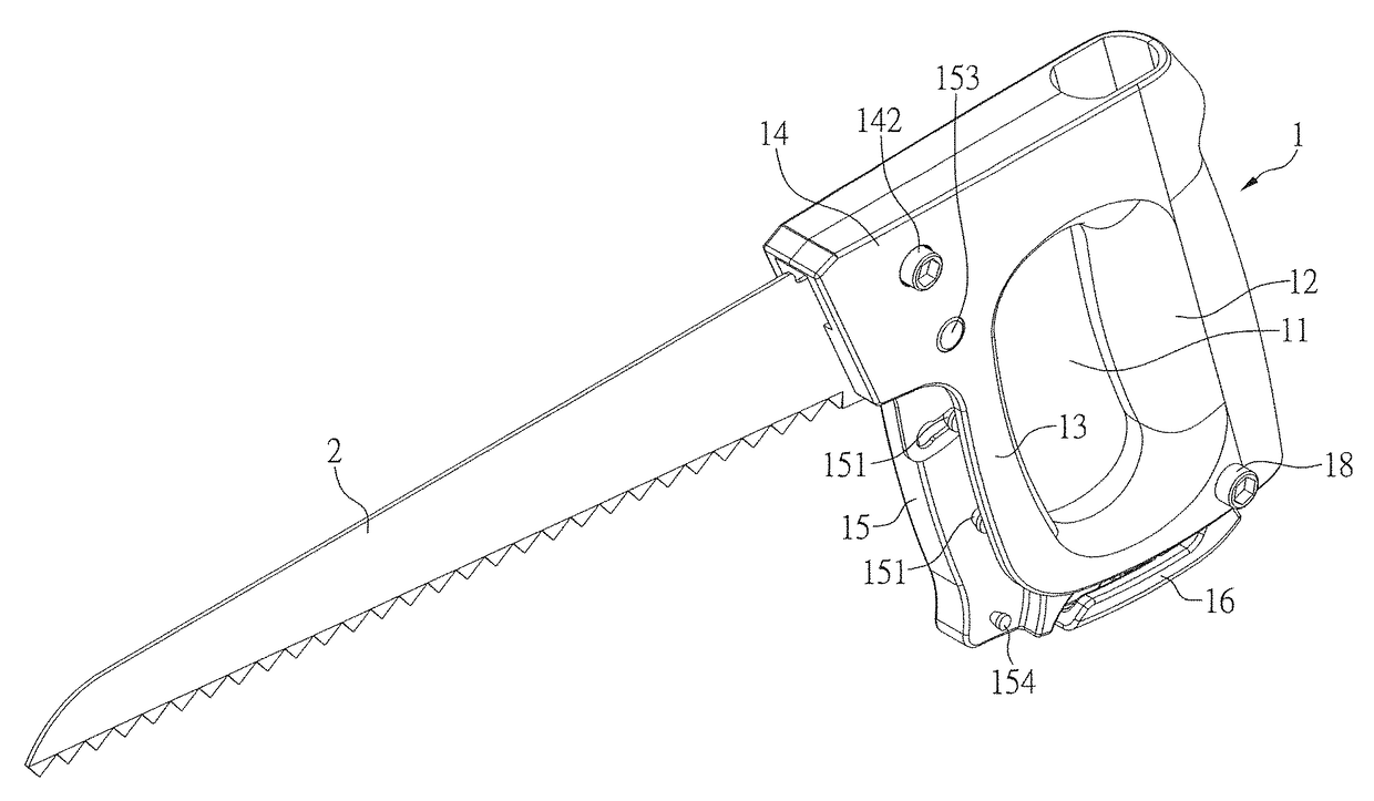 Assembly of saw handle and saw member