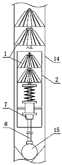 Cleaning device for cleaning inner wall of vertical oil tube