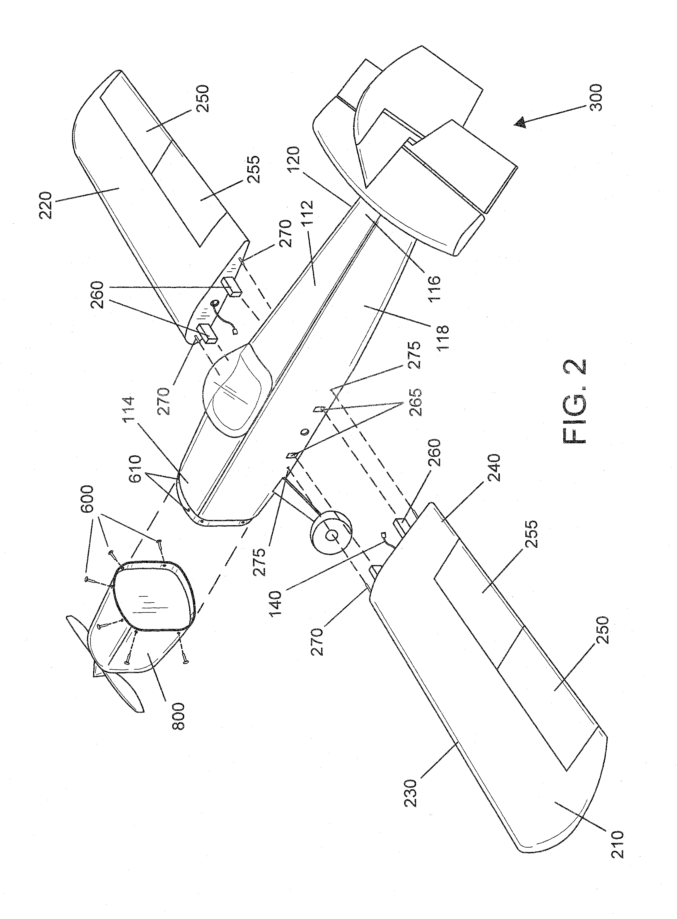 Unitary model airplane component kit