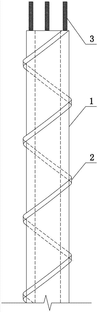 Spiral concrete prefabricated tubular pile for overhead transmission line