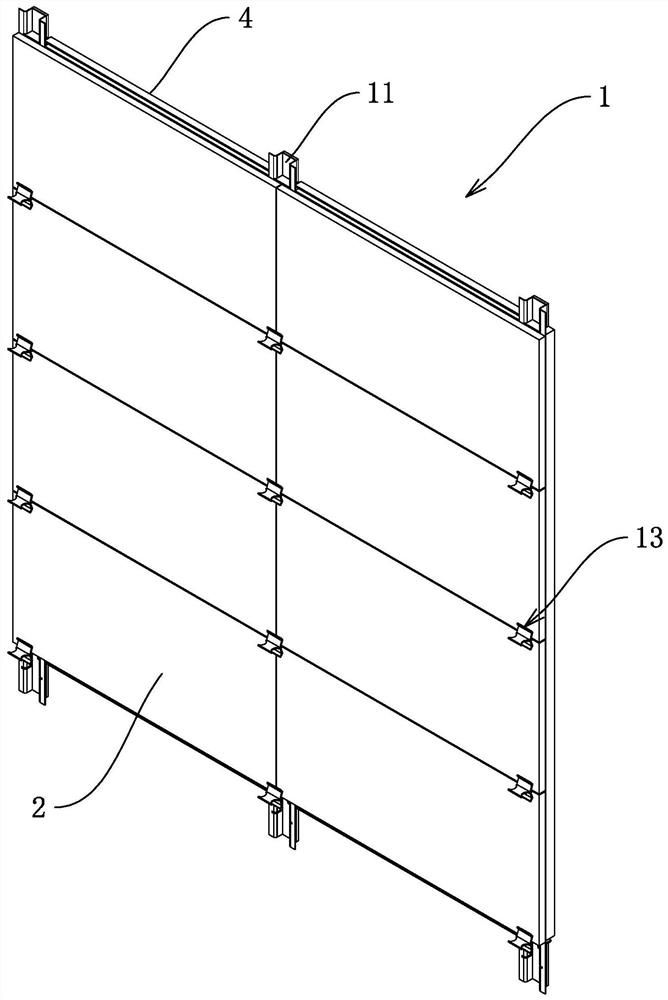 Wall surface dry construction structure and construction method thereof