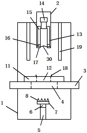 Aluminum profile punching device and punching method thereof