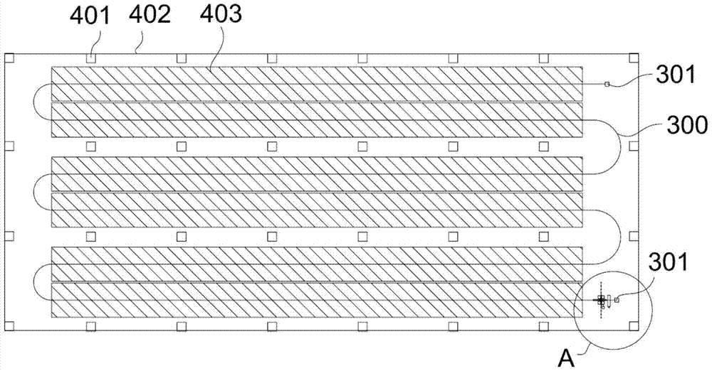 A full-width greenhouse sprinkler irrigation system