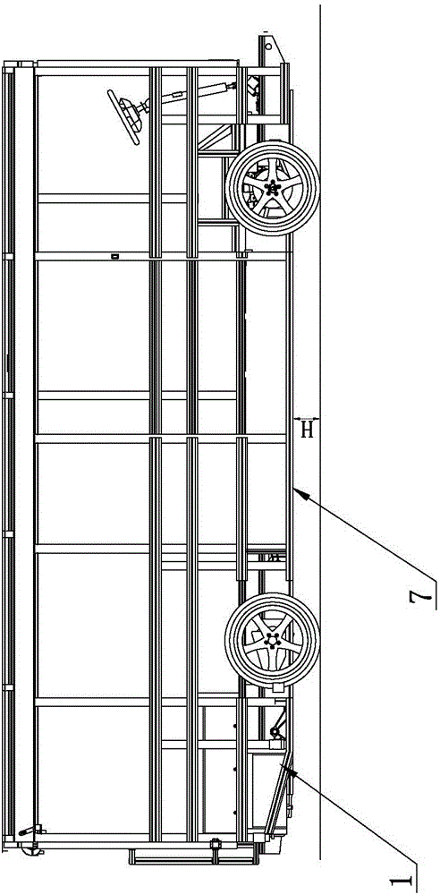 Lightweight chassis structure of low-floor electric coach