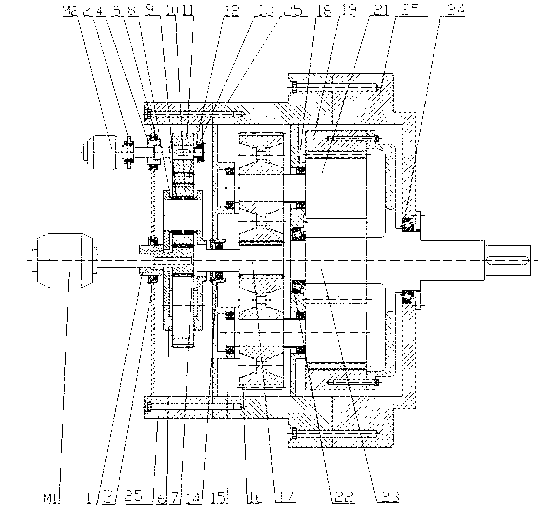 Dual-drive tunnel heading machine speed reducer