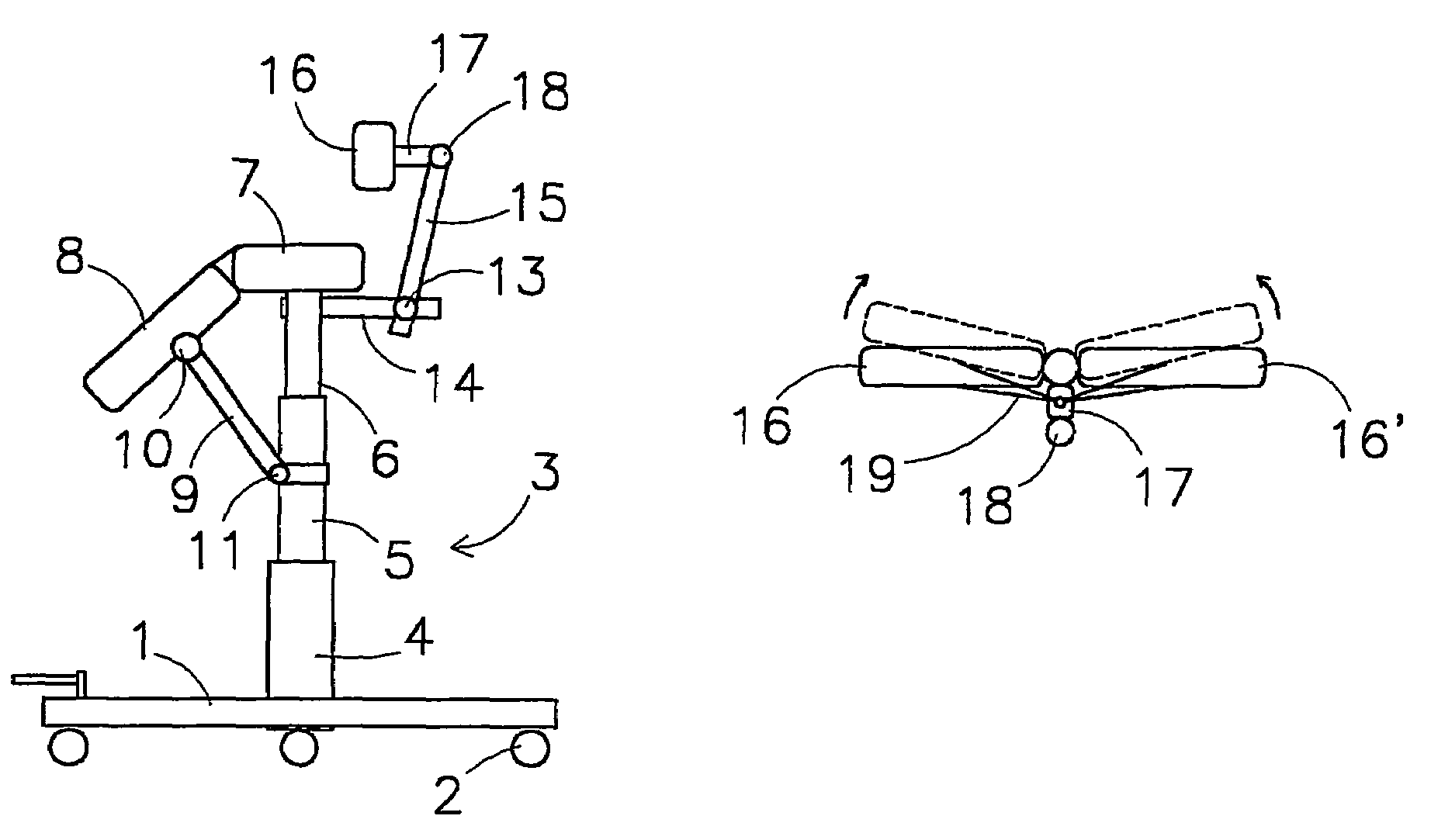 Height-adjustable work chair