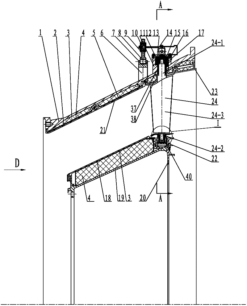 Adjustable guide vane system of gas turbine power turbine