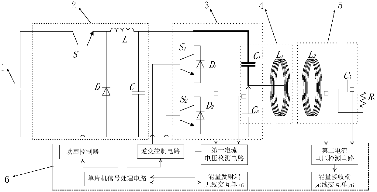 Half-bridge resonant wireless energy transmission system