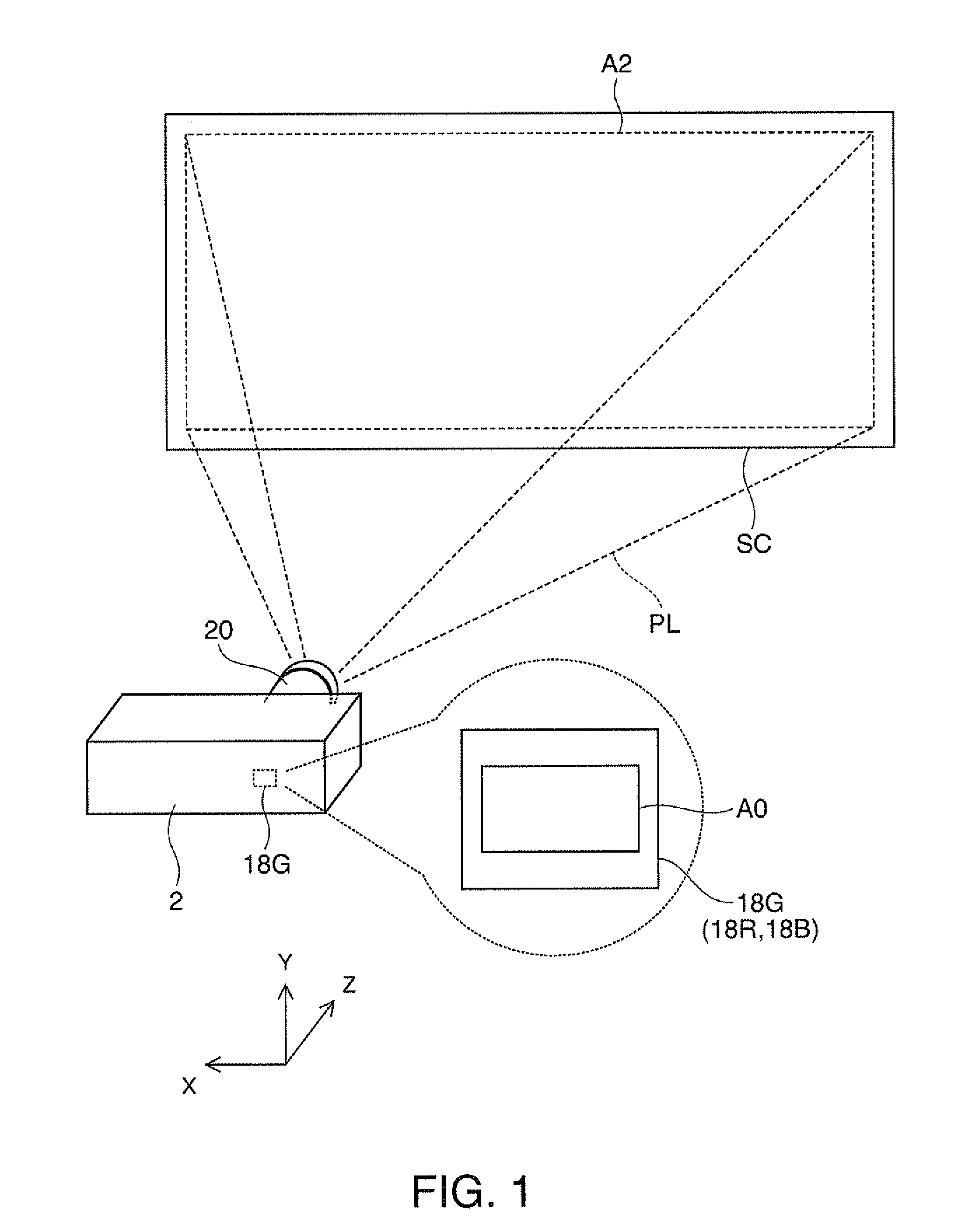 Optical projection system and projector including the same