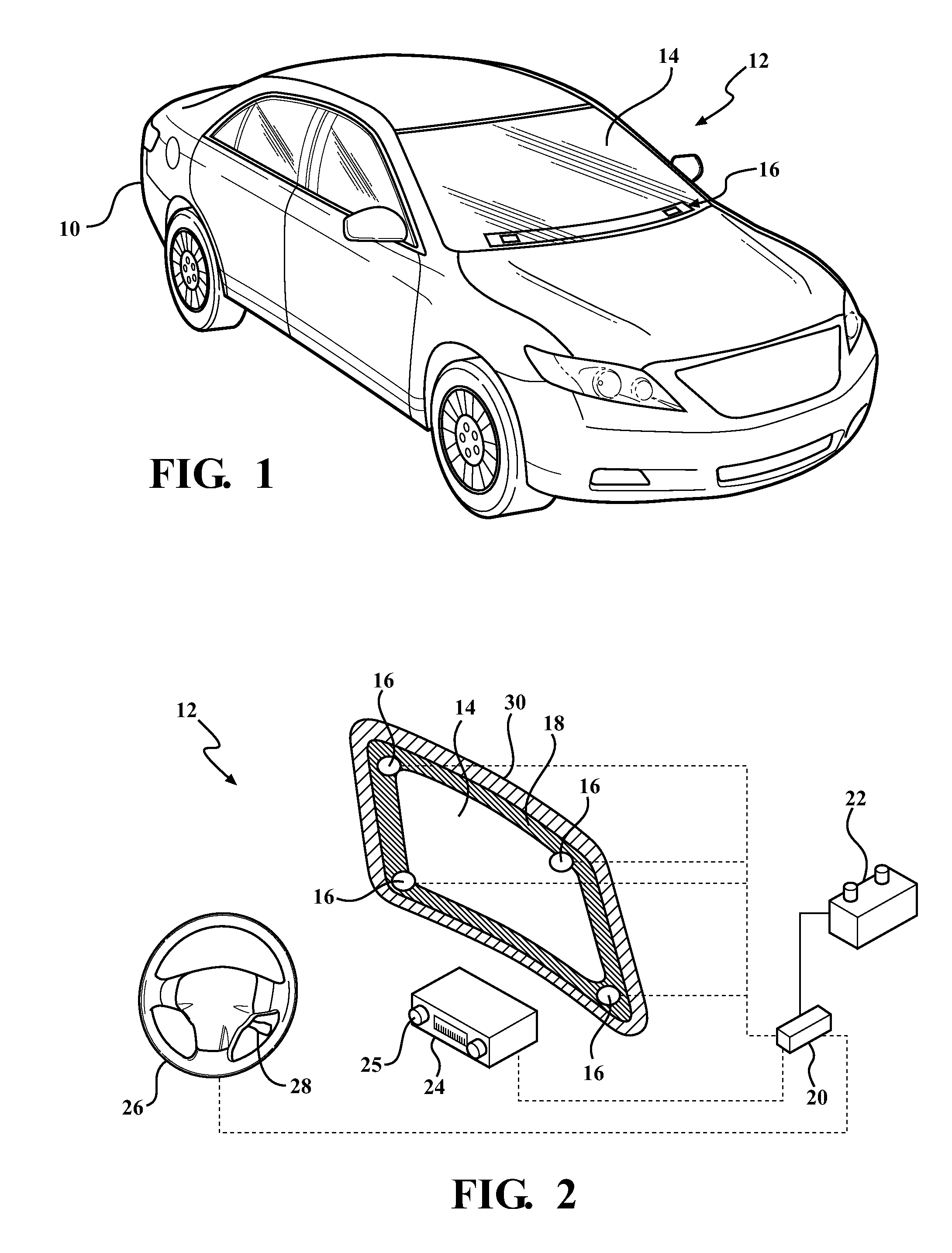 Acoustical and rain clearing window assembly for a vehicle