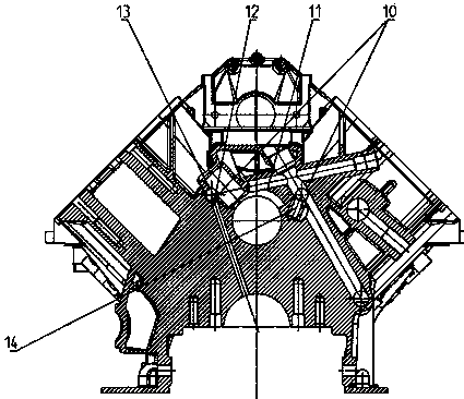 Gantry type diesel engine body