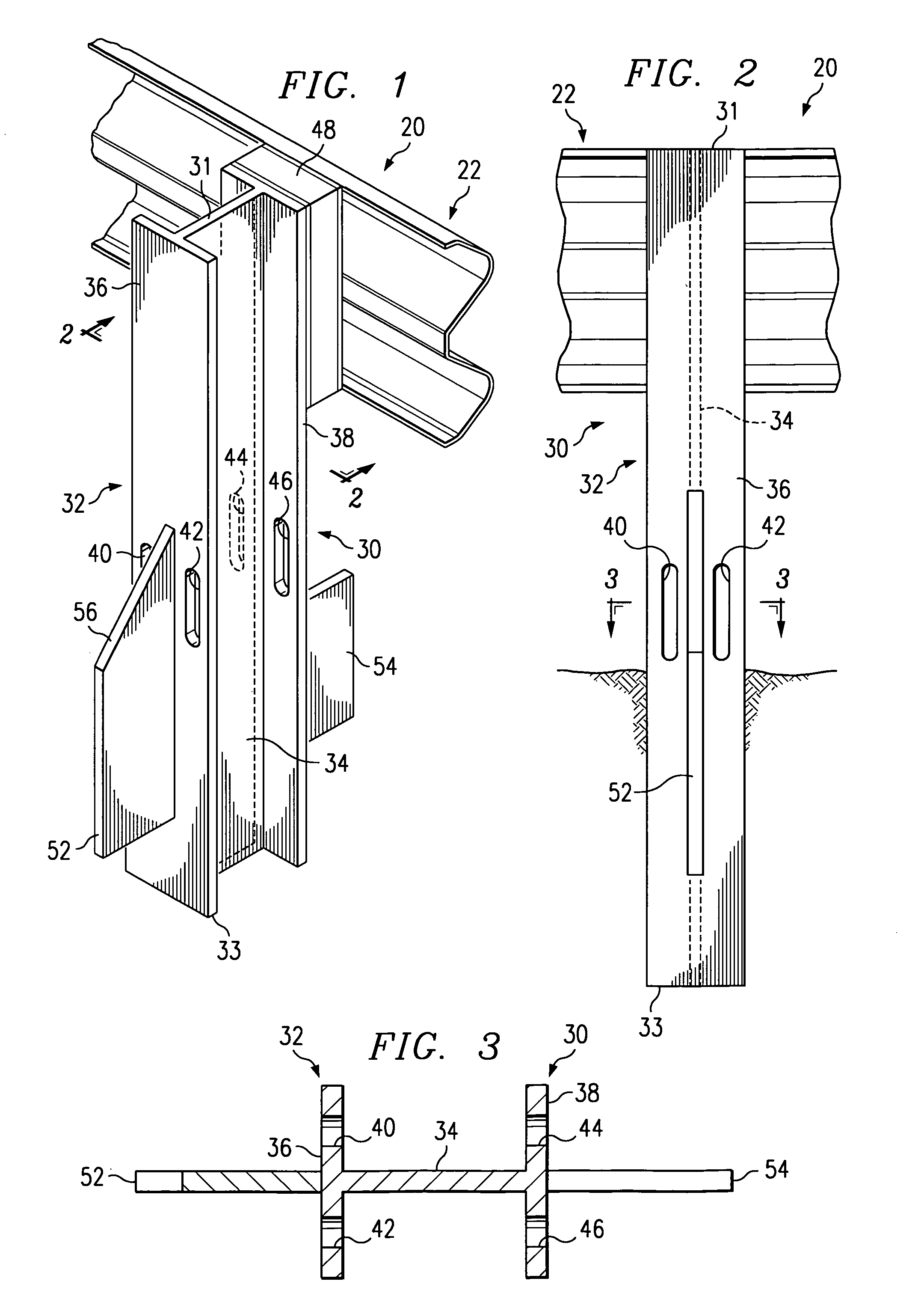 Breakaway support post for highway guardrail end treatments