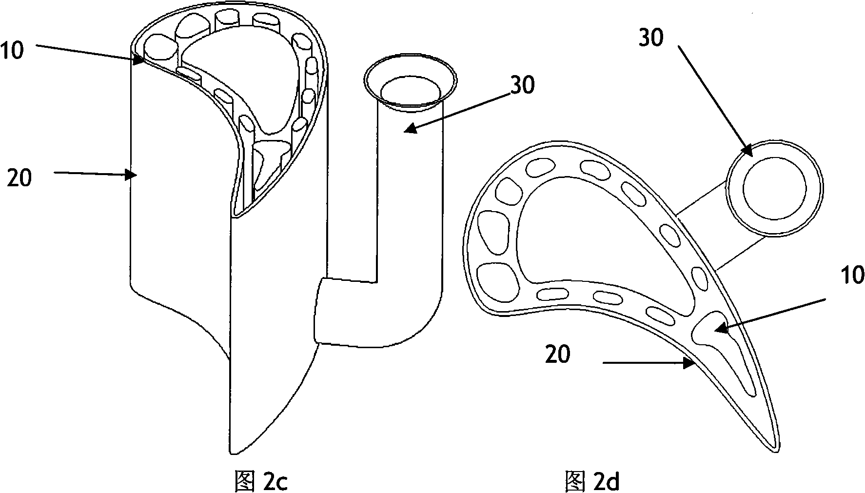 Direct light-curing fabrication method of hollow blade ceramic cast