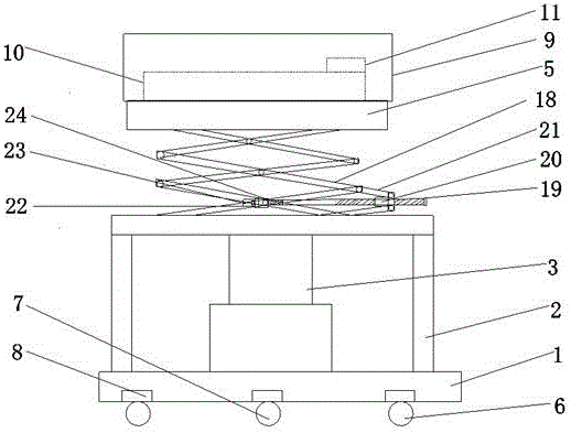 Adjustable lifting platform used in aerial work for line construction