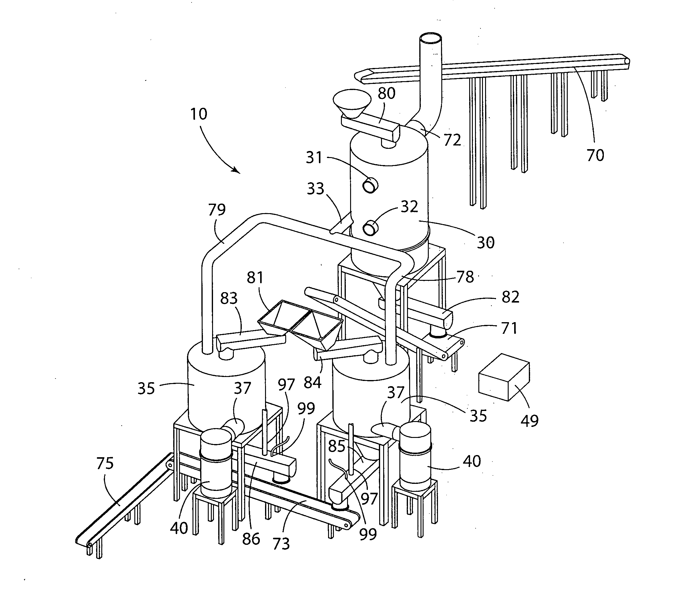 Device for upgrading solid organic materials