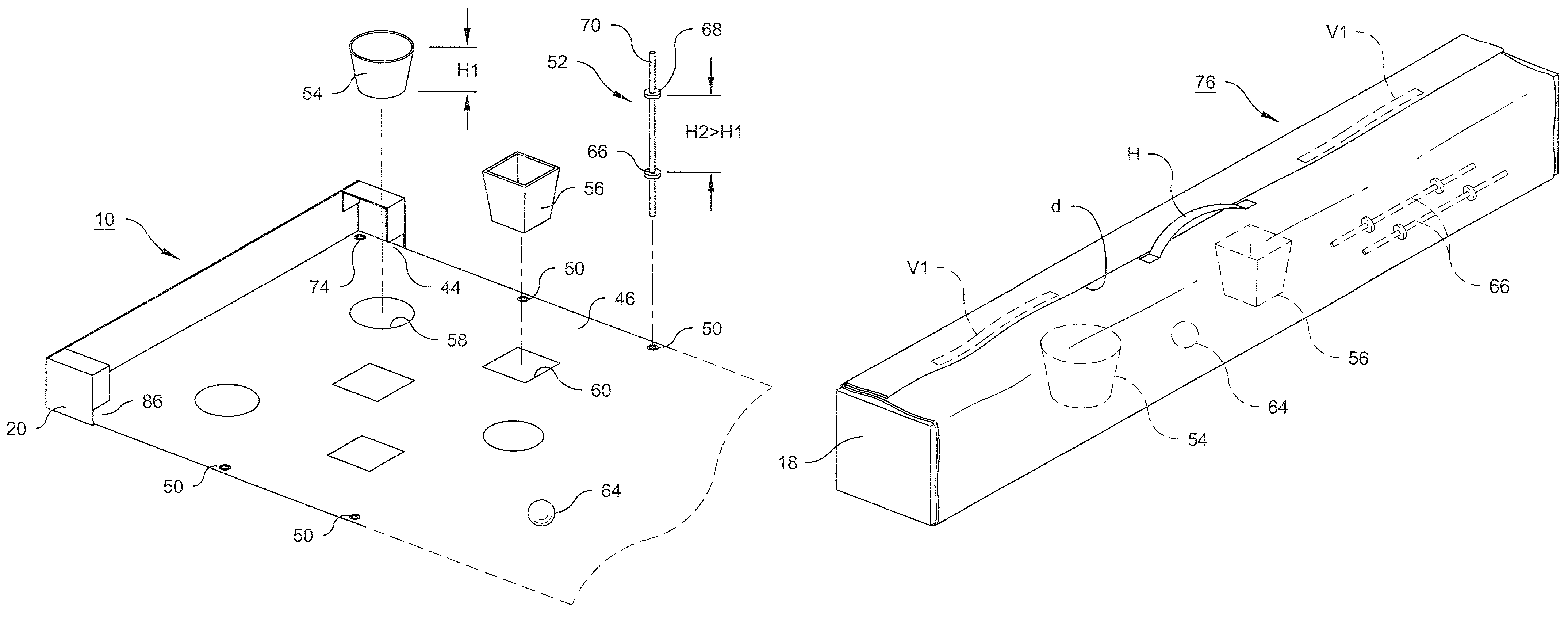 Portable bowling game kit