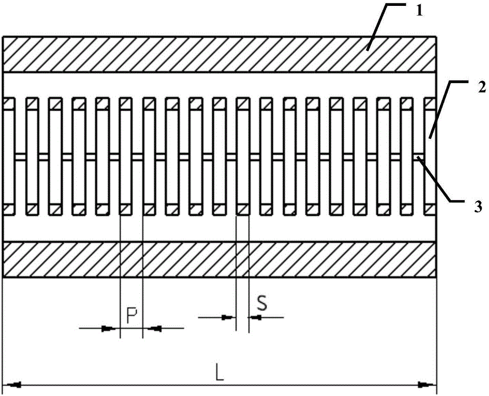 Rectangular slow wave line used for traveling wave tube