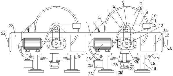 A convenient grading graphene composite plastic particle screening and separation equipment