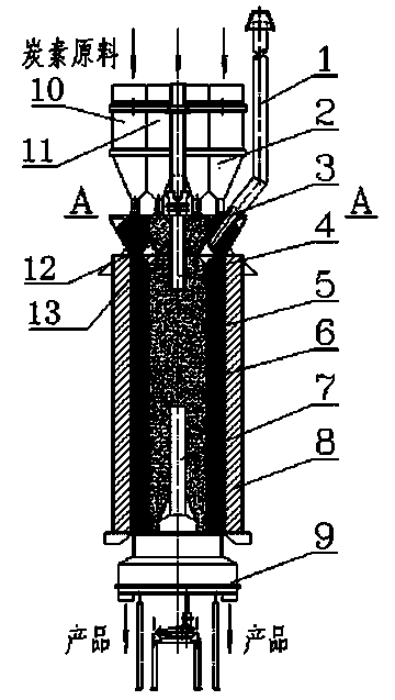 Vertical-type continuous graphitization furnace