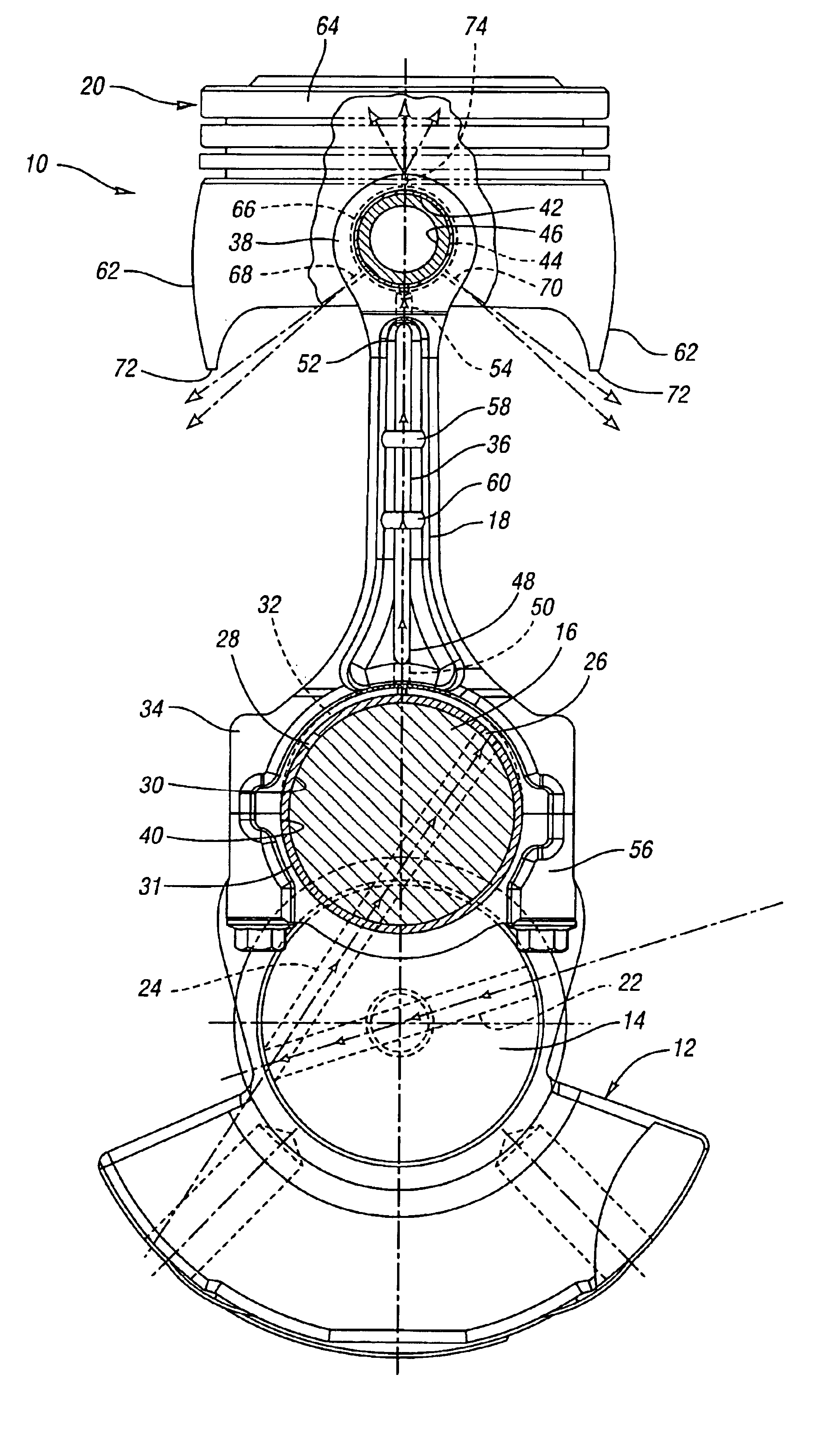 Connecting rod with lubricant tube