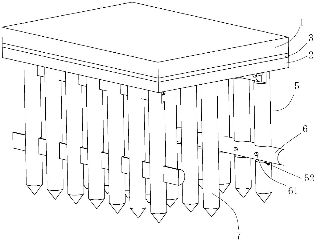 Construction structure for constructing road on soft soil foundation