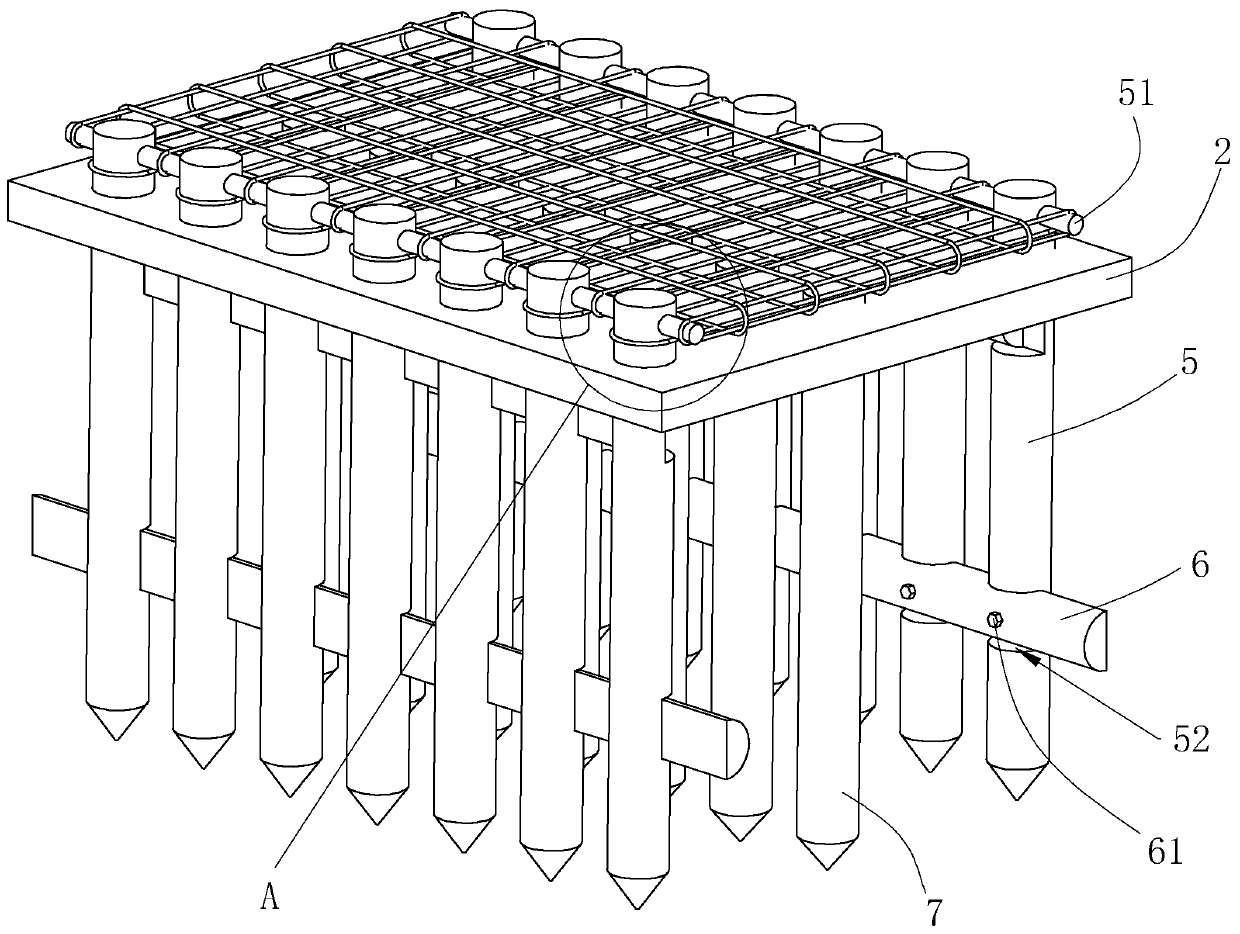 Construction structure for constructing road on soft soil foundation