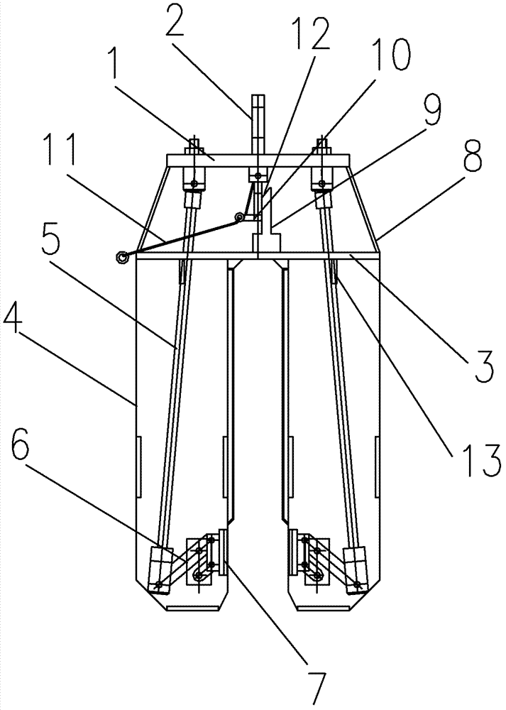 Hoisting clamped hanger of steel slag grating group for slag ladle