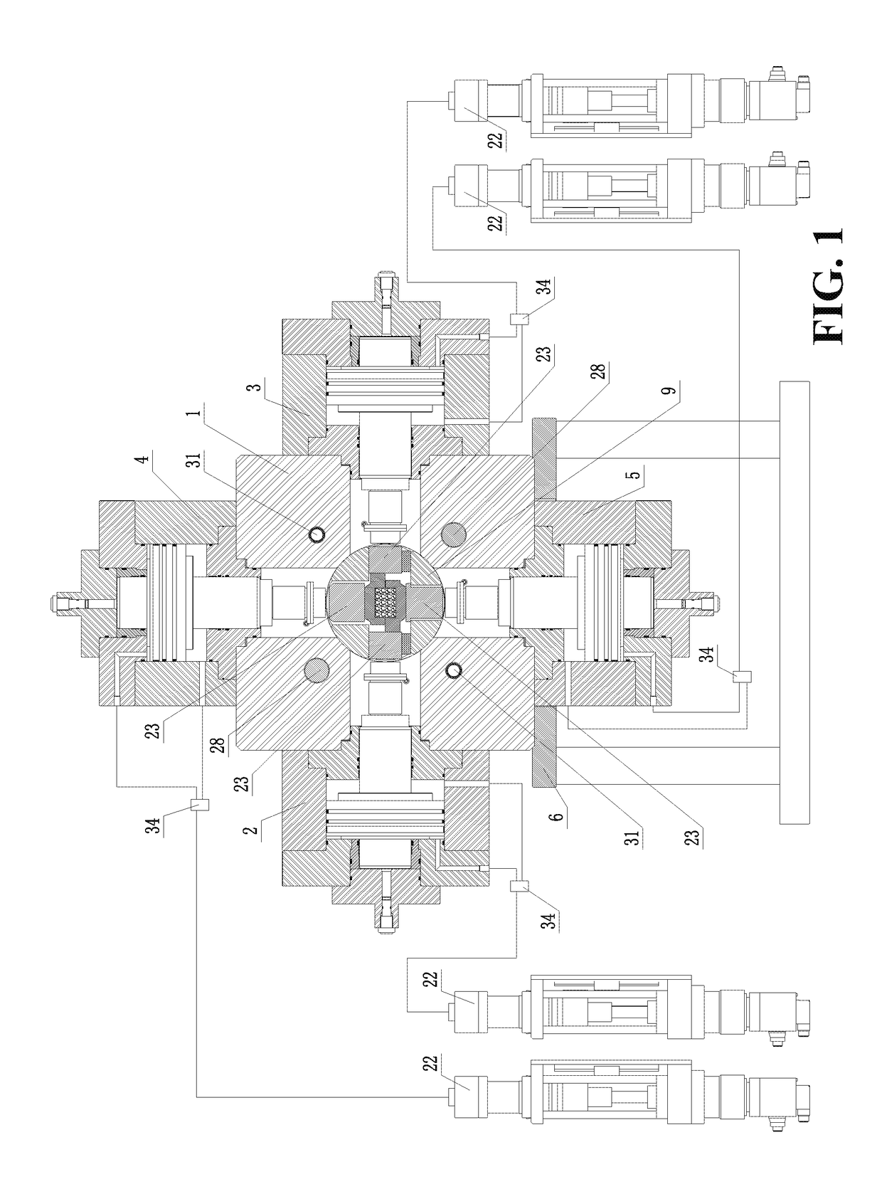 Test apparatus and method for determining time-dependence failure under constant temperature through high pressure true triaxial loading for hard rock