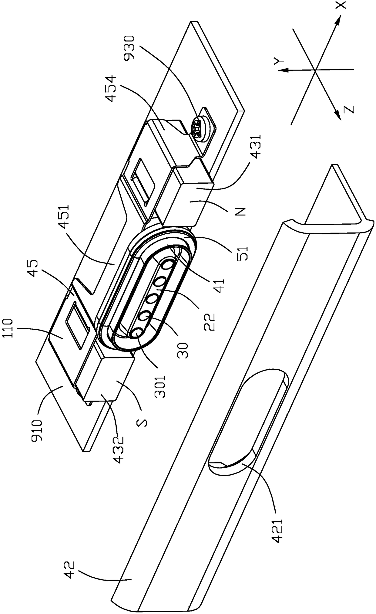 Magnetic type connector composition