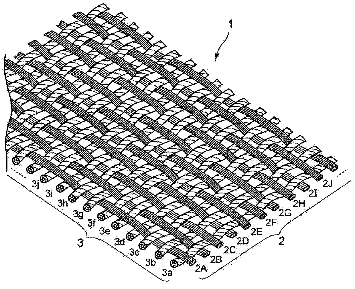 Carbon fiber woven fabric for fuel cell gas diffusion layer and fuel cell