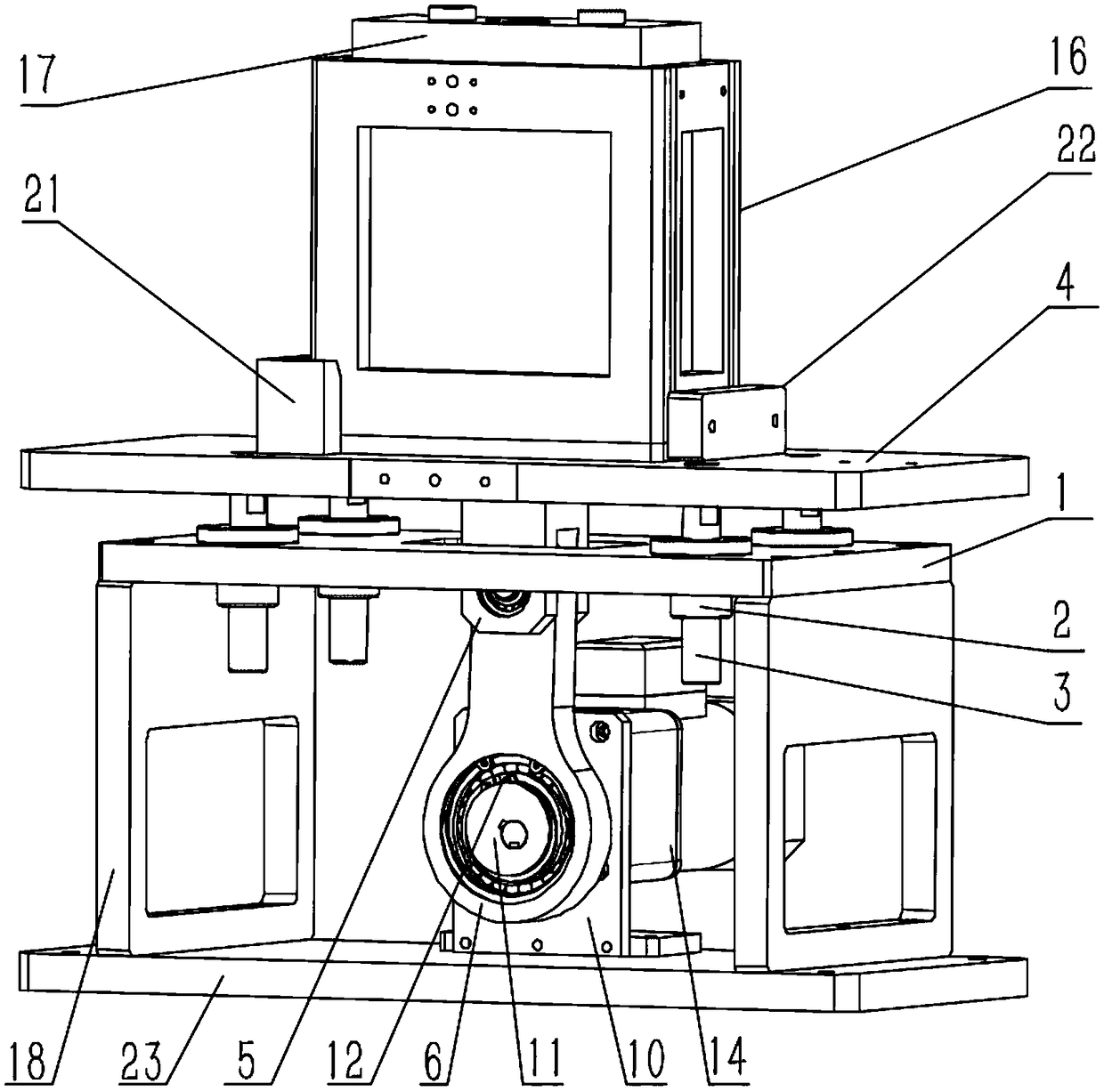 A battery liquid injection vibrating device