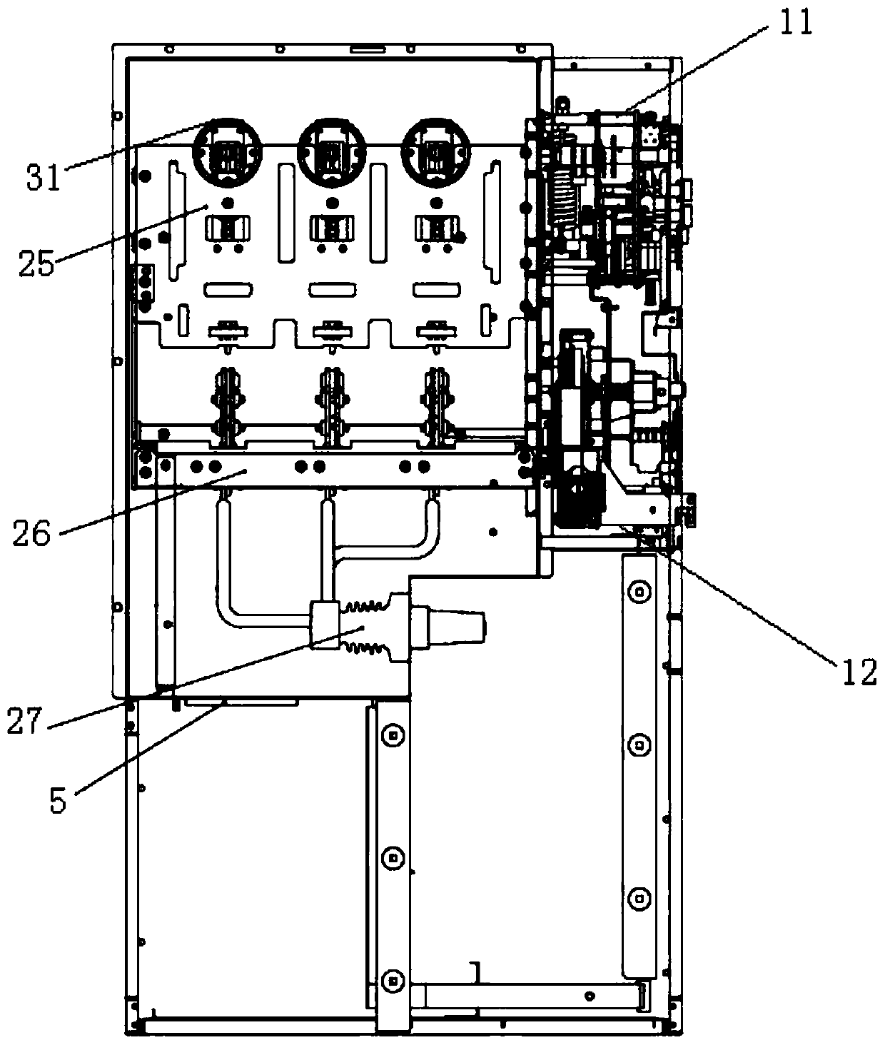 Novel environment-friendly gas insulation ring main unit