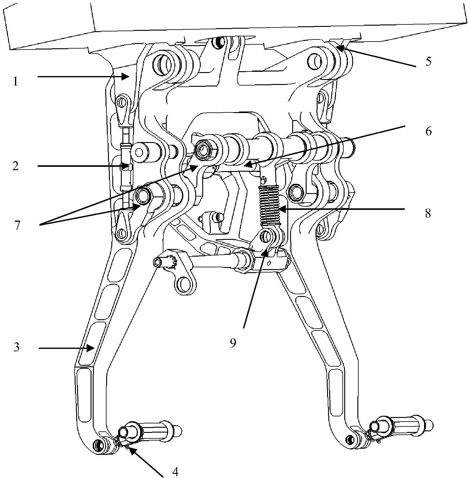 Lifting-opening linkage structure for turn-over airliner cabin door