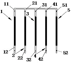 A plurality of conjoined led wicks and the three-dimensional light-emitting pattern led bulb formed by them