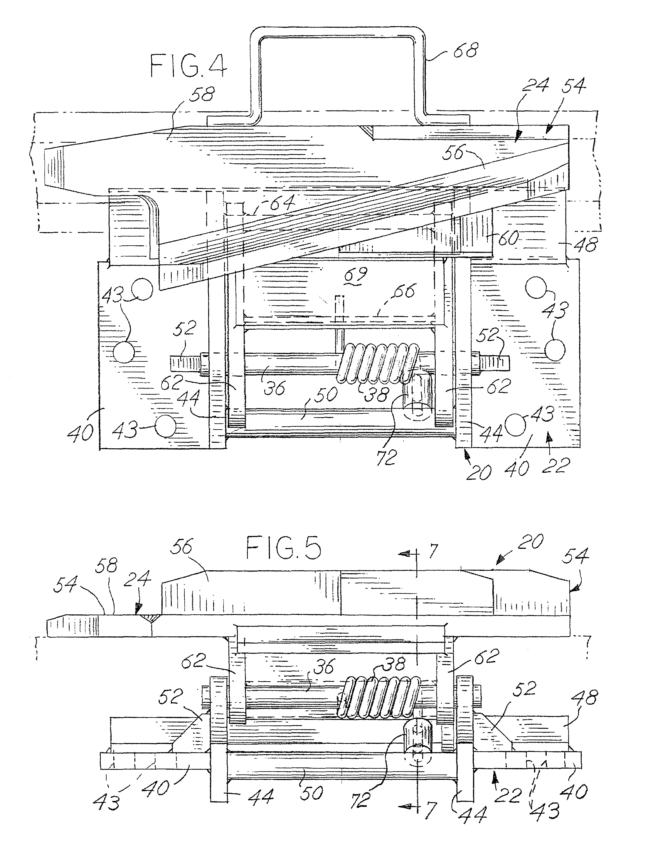 Hinged derail with assisted manual lifting and method for constructing