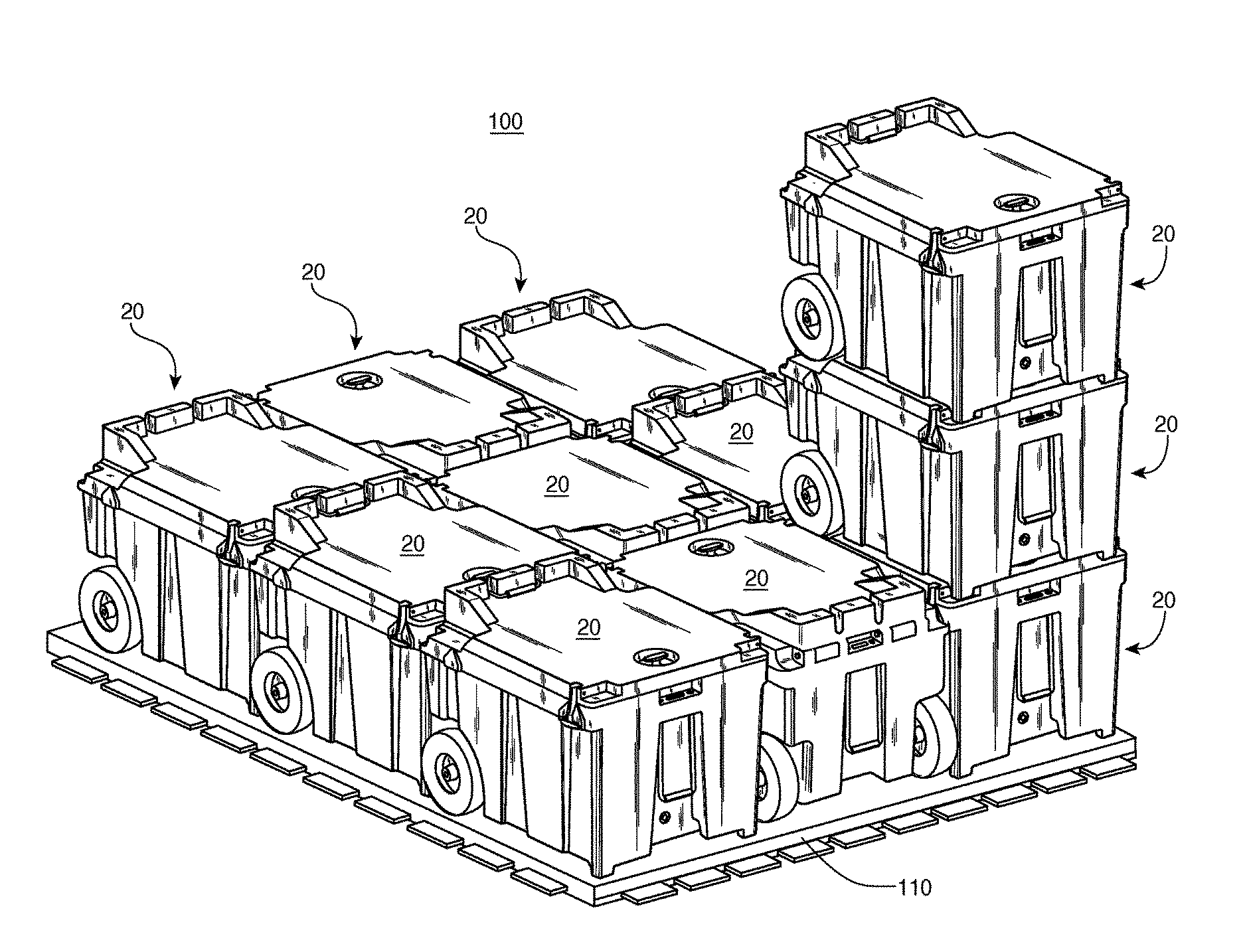 Nesting container assembly