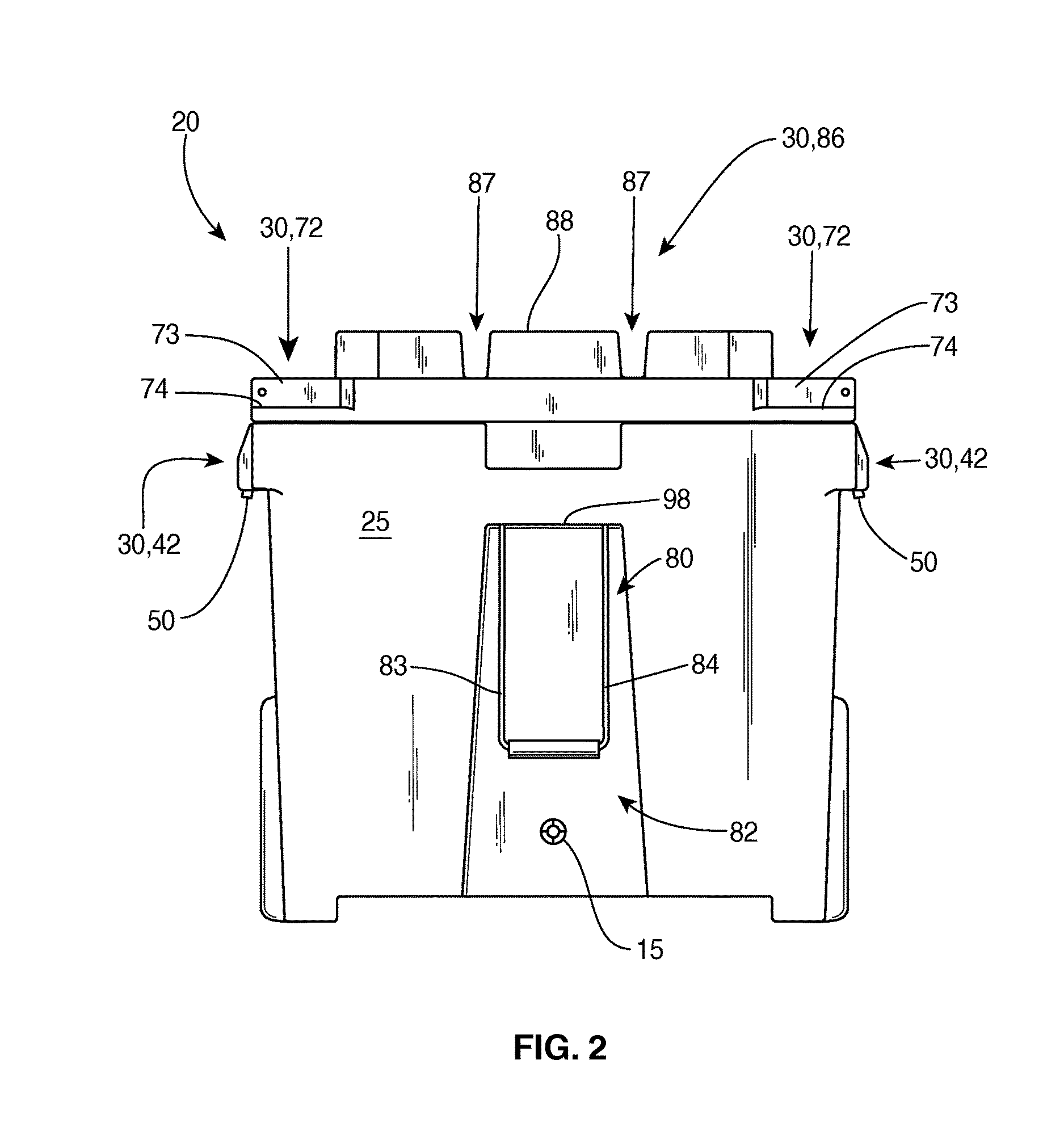 Nesting container assembly