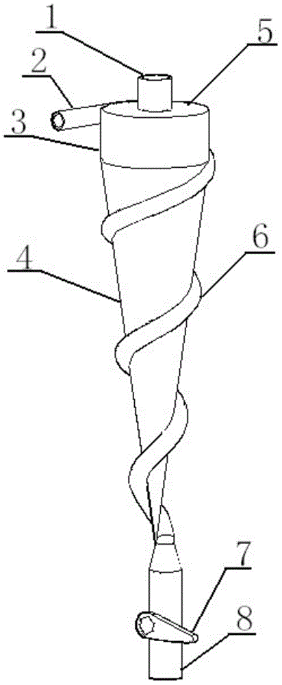 Protruded spiral groove type swirler