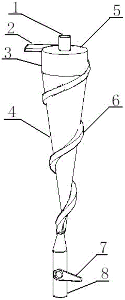 Protruded spiral groove type swirler