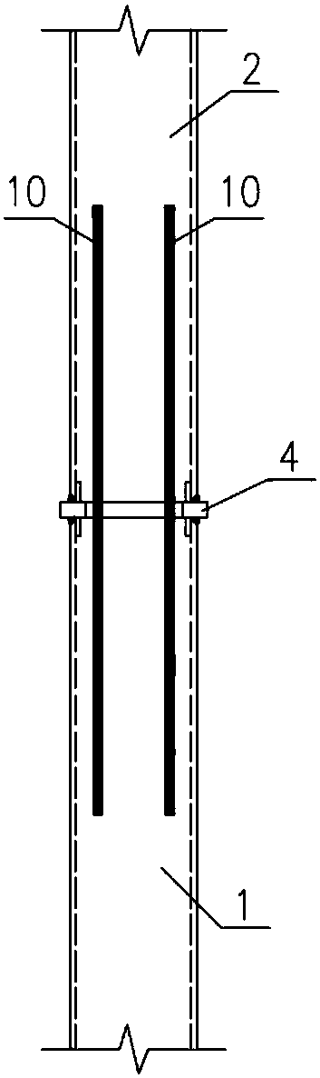 Splicing joint at steel plate combined shear wall variable section