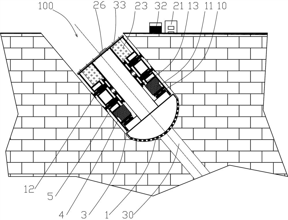 Inclined shaft tunnel full-section mechanical tunneling device and construction method