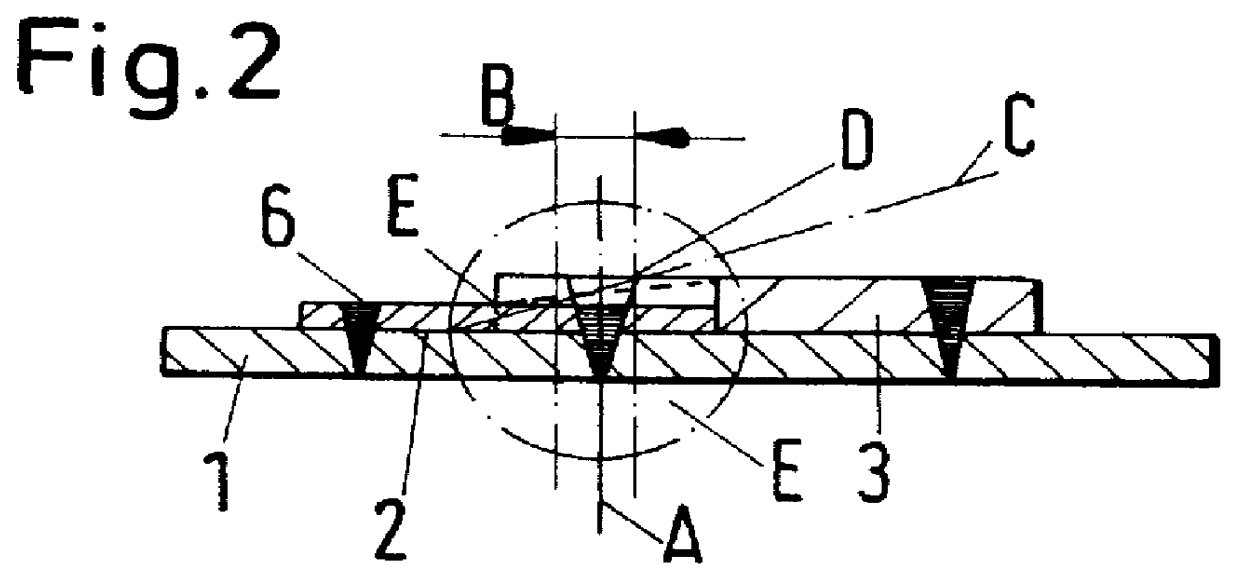 Multiple-plate structure of zonal design for a shaped part