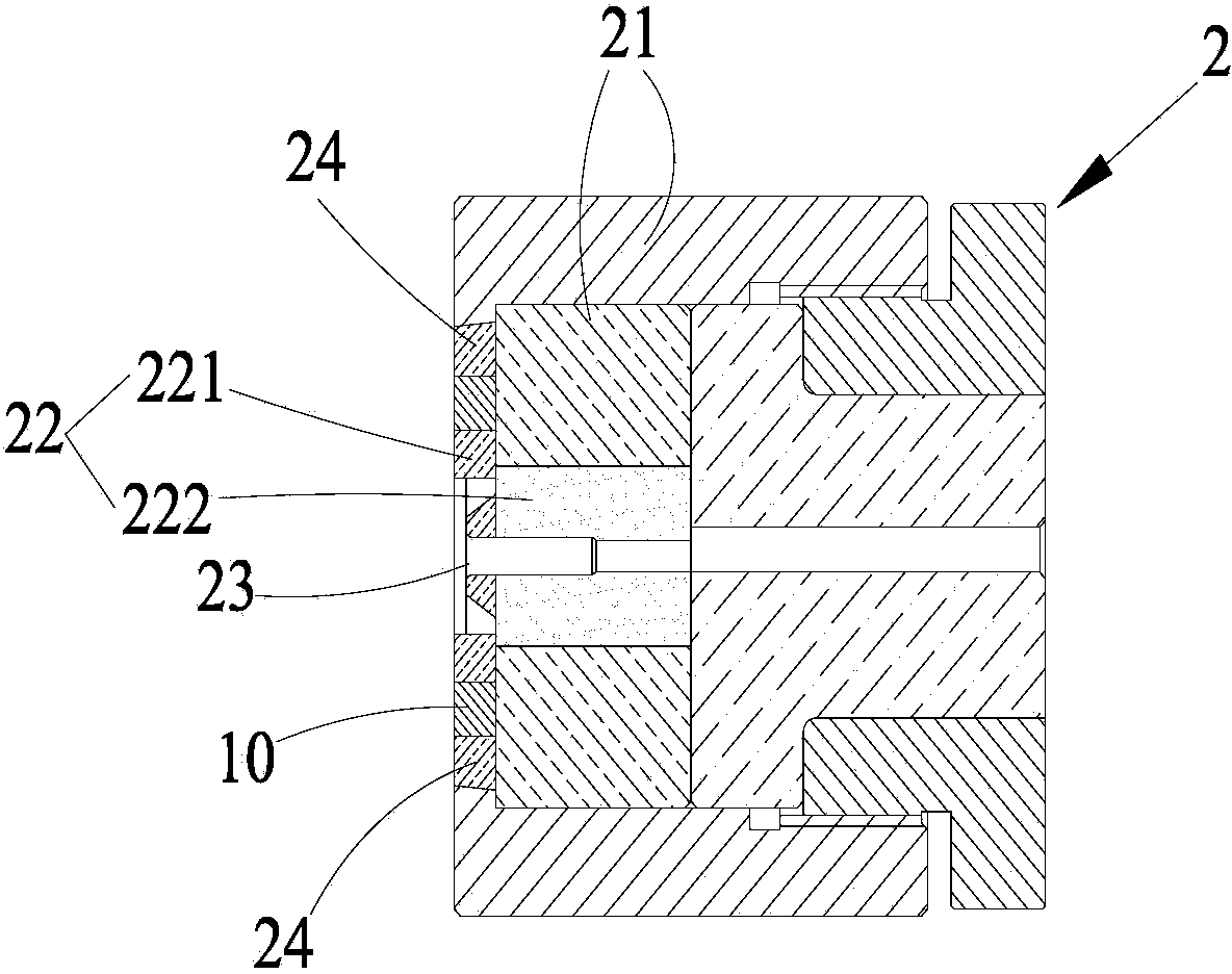 Die structure for hot upset forging of stainless steel bolt