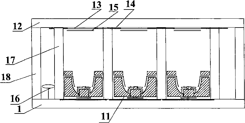 Flat-board display of arc-shape grid controlled array structure and manufacture process