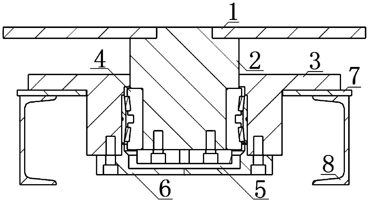 A roller table replacement auxiliary device and a roller table replacement method