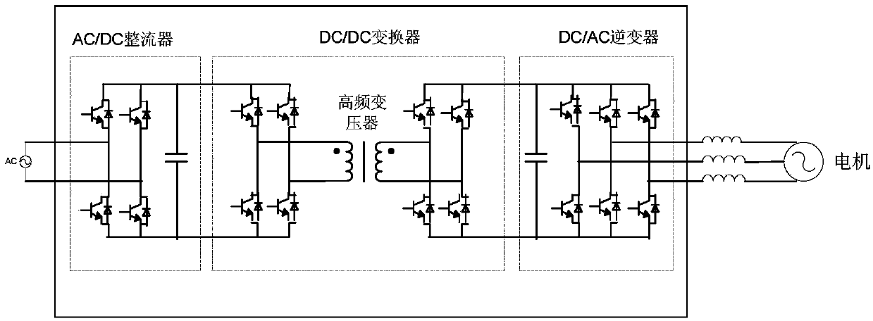 Solid-state transformer based locomotive AC-DC-AC traction system and method