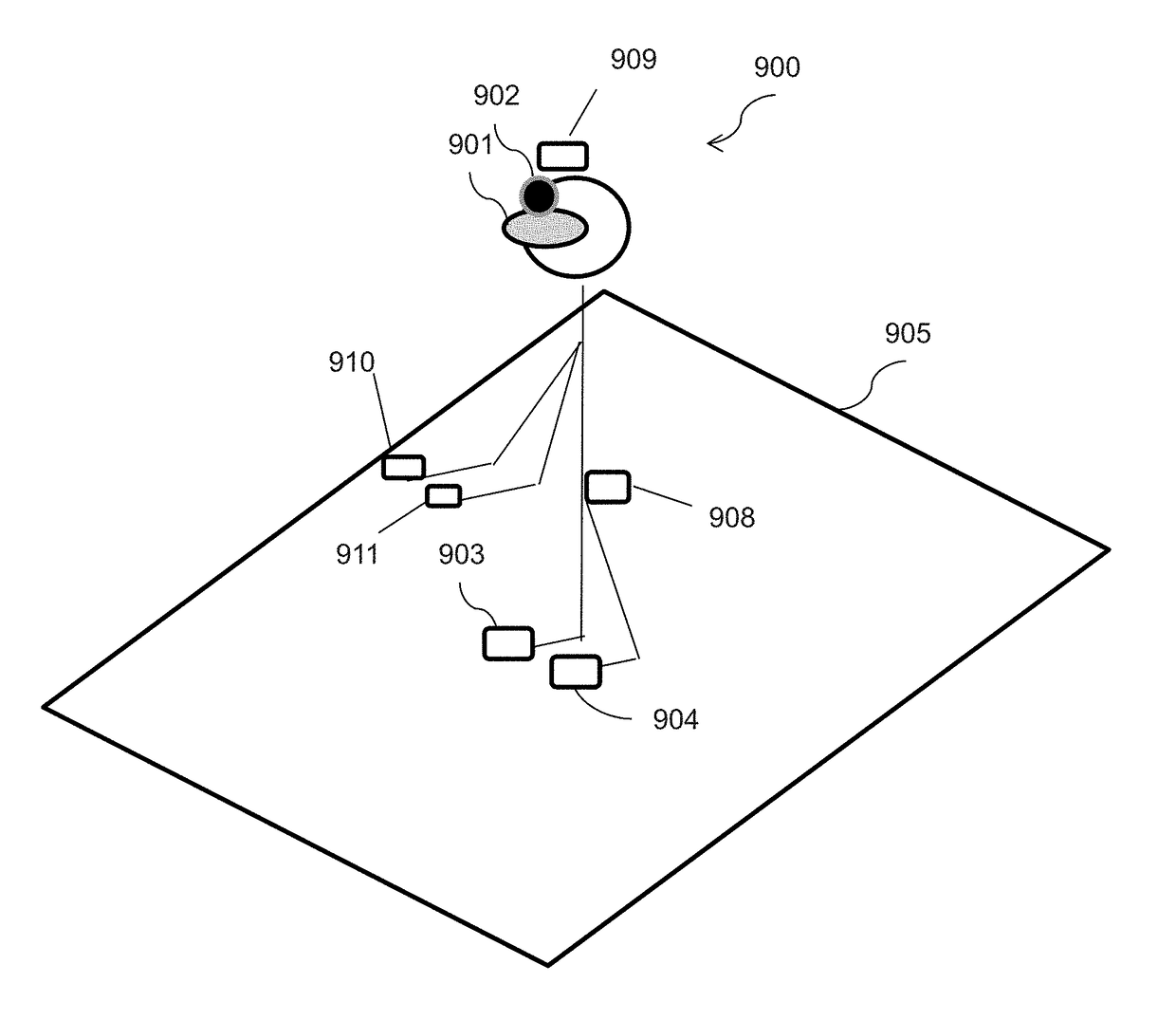 Hybrid mobile entity, method and device for interfacing a plurality of hybrid mobile entities with a computer system, and a set for a virtual or augmented reality system