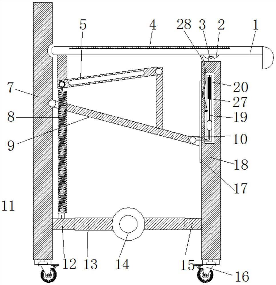 Writing desk for correcting writing postures of students