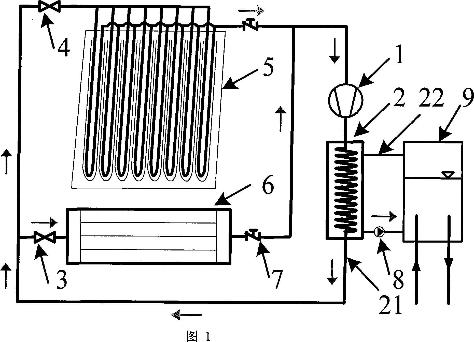 Multiple source heat collection /energy accumulation/ evaporation integrated heat pump hot-water system