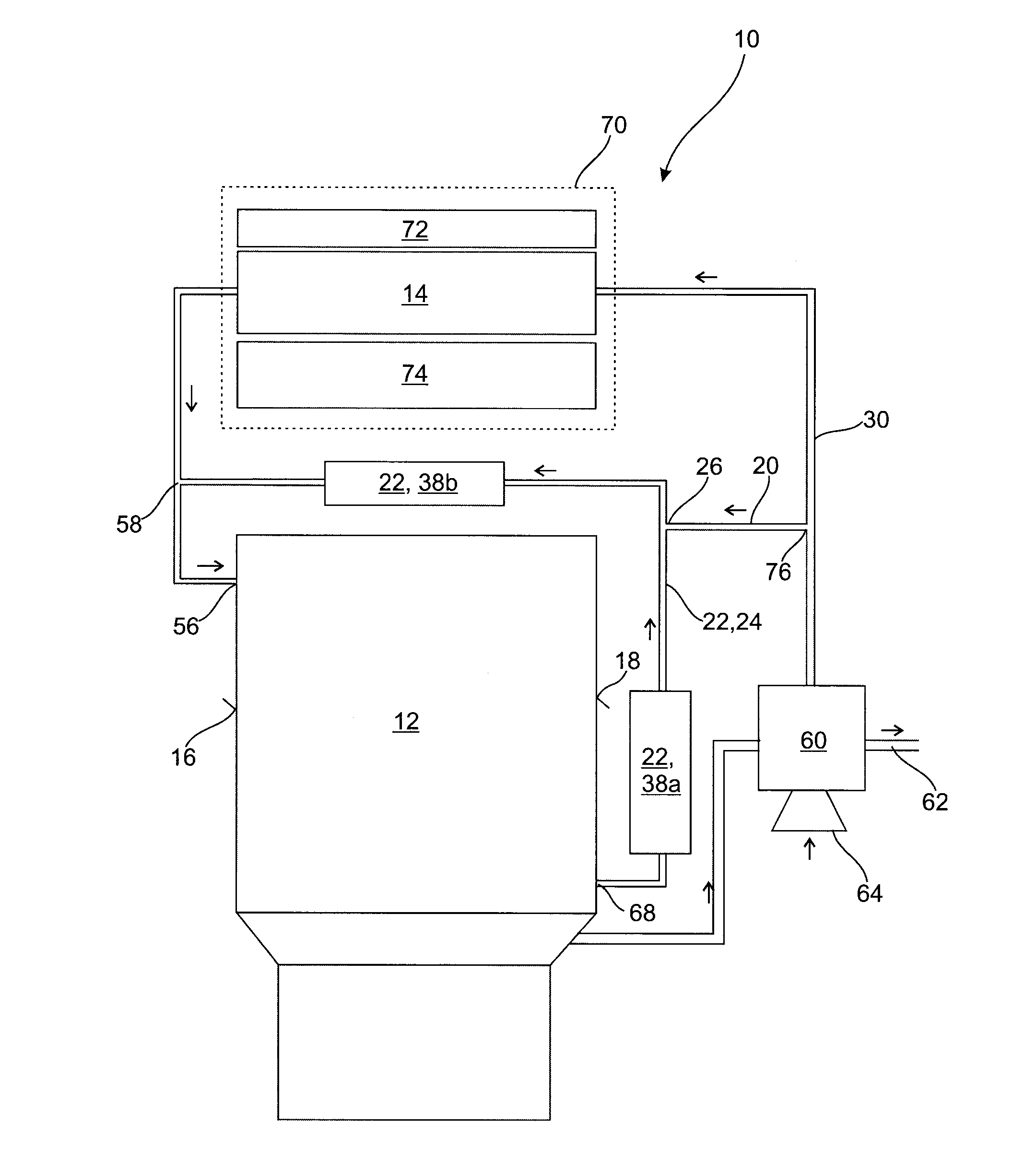 Engine arrangement with charge air cooler and egr system